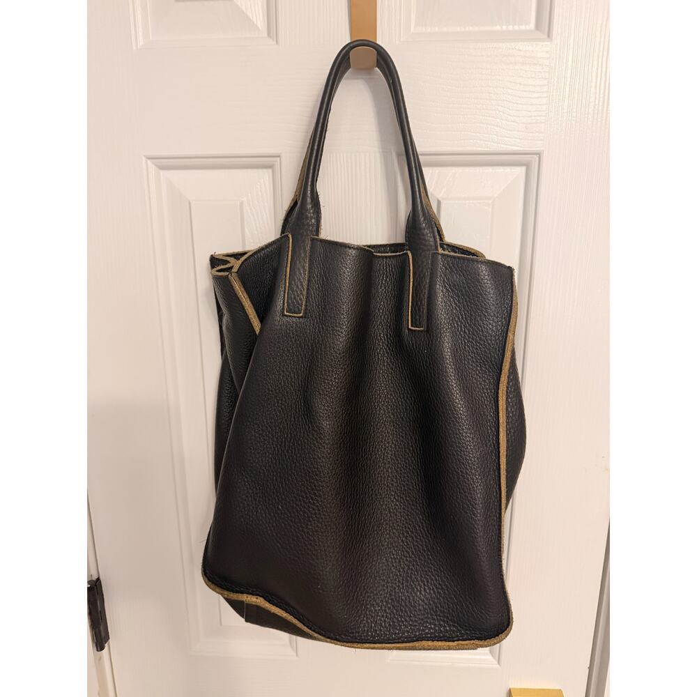 Gianni Chiarini Firenze Black Pebble Leather Tote